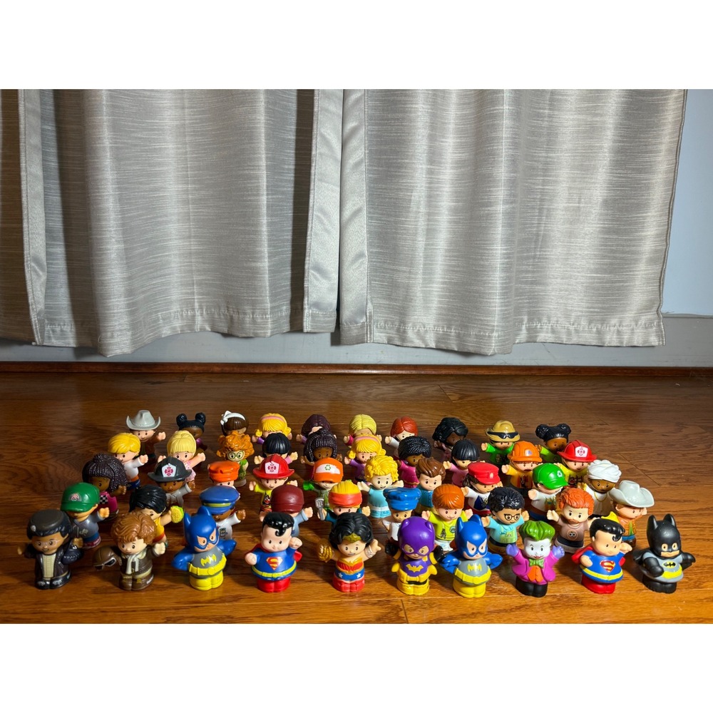 Little People - 50 Characters Lot - DC Superheroes, Amelia Earhart, Barbie